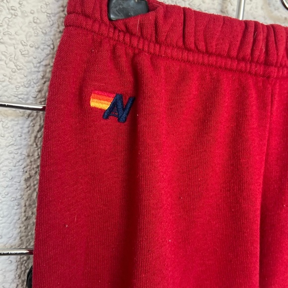 EUC Aviator Nation kids unisex red classic sweatpants w/ side stripes size 4 - Picture 4 of 5